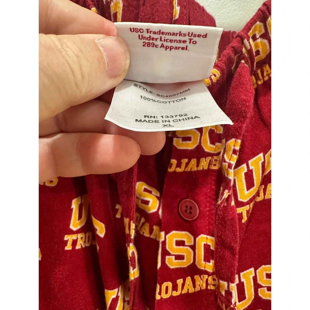 USC Trojans Mens XL Pajama Pants Cardinal Red Cotton Lounge Bottoms 289c Apparel